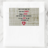 Sticker Rectangulaire Bible Verse Éphésiens 2:8 (Sac)