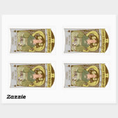 Sticker Rectangulaire Bibliothèque Art Nouveau Ex Libris, couleur main (Feuille)