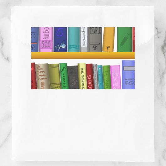 Sticker Rectangulaire bibliothèque bibliothèque bibliothèque lecture (Sac)