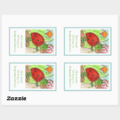 Sticker Rectangulaire Bibliothèque de bogues de Little Party (Feuille)