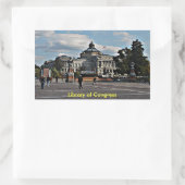 Sticker Rectangulaire Bibliothèque du Congrès en Motif mosaïque (Sac)