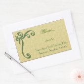 Sticker Rectangulaire Bibliothèque Gold et Green "S'il vous plaît retour (Enveloppe)