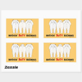 Sticker Rectangulaire Bichons à boutons (Feuille)