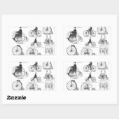 Sticker Rectangulaire Bicyclette à grande roue Penny Farthing (Feuille)