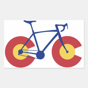 Sticker Rectangulaire Bicyclette Drapeau du Colorado
