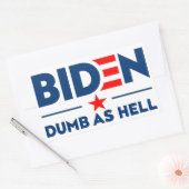 Sticker Rectangulaire Biden Dumb Comme Hell Anti Joe Biden Texte Bleu (Enveloppe)