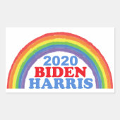 Sticker Rectangulaire Biden Harris 2020 Rainbow (Devant)
