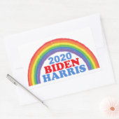 Sticker Rectangulaire Biden Harris 2020 Rainbow (Enveloppe)