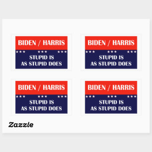 Sticker Rectangulaire Biden Harris Stupid est aussi Stupid Do!