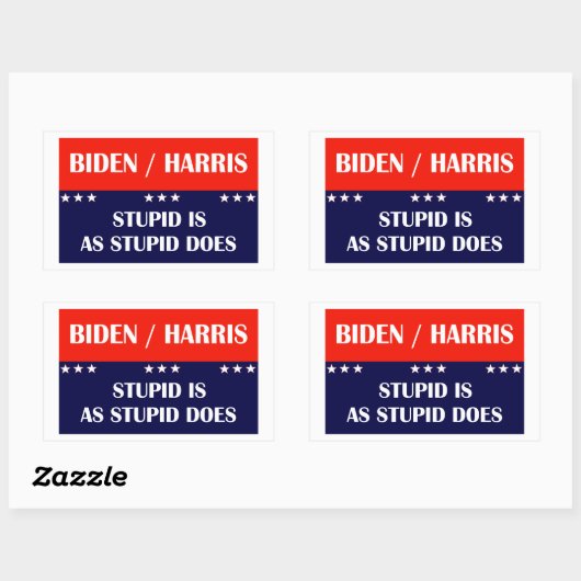 Sticker Rectangulaire Biden Harris Stupid est aussi Stupid Do! (Feuille)
