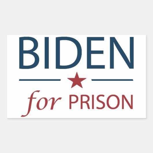 Sticker Rectangulaire Biden Pour Prison | Anti Joe Biden | Slogan | Chan (Devant)
