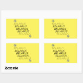 Sticker Rectangulaire Biélorussie Fleur nationale de maïs (Feuille)