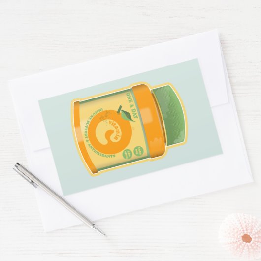 Sticker Rectangulaire Bien-être vitamine C (Enveloppe)