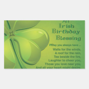 Sticker Rectangulaire Bienheureux d'anniversaire irlandais, celtique