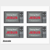 Sticker Rectangulaire Bientôt Jesus TV (Feuille)