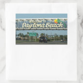 Sticker Rectangulaire Bienvenue à Daytona Beach (Sac)