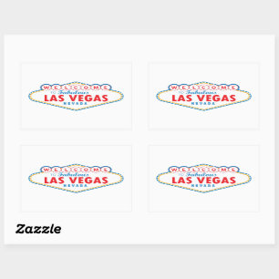 Sticker Rectangulaire Bienvenue à Las Vegas