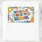Sticker Rectangulaire Bienvenue à l'école (Sac)