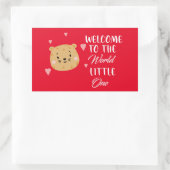 Sticker Rectangulaire Bienvenue Au Monde Nouveau-Né - mignon visage de c (Sac)