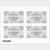 Sticker Rectangulaire Bienvenue Calligraphie Eucalyptus Botanical Green (Feuille)