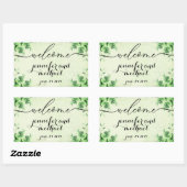 Sticker Rectangulaire Bienvenue Calligraphie Eucalyptus Botanique Vert (Feuille)