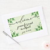 Sticker Rectangulaire Bienvenue Calligraphie Eucalyptus Botanique Vert (Enveloppe)