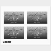 Sticker Rectangulaire Bienvenue Calligraphie Parties scintillant Argent (Feuille)