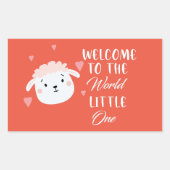 Sticker Rectangulaire Bienvenue dans le Monde Petit Un mignon visage de  (Devant)