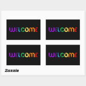 Sticker Rectangulaire Bienvenue drapeau arc-en-ciel LGBT (Feuille)