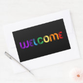 Sticker Rectangulaire Bienvenue drapeau arc-en-ciel LGBT (Enveloppe)