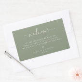 Sticker Rectangulaire Bienvenue du Mariage Sage Green (Enveloppe)
