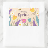 Sticker Rectangulaire Bienvenue Floral Spring (Sac)