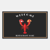 Sticker Rectangulaire bienvenue Lobster sushi fruits de mer Marché nom p (Devant)