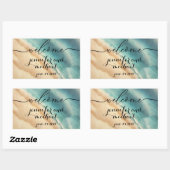 Sticker Rectangulaire Bienvenue Ocean Beach Blue Watercolor (Feuille)