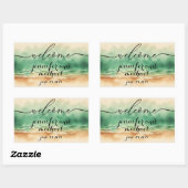 Sticker Rectangulaire Bienvenue Ocean Beach Watercolor Green (Feuille)
