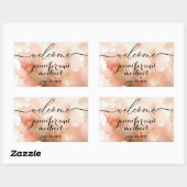 Sticker Rectangulaire Bienvenue RoseGold Mariage aquarelle (Feuille)