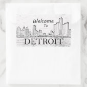 Sticker Rectangulaire Bienvenue sur l'autocollant Detroit (Sac)