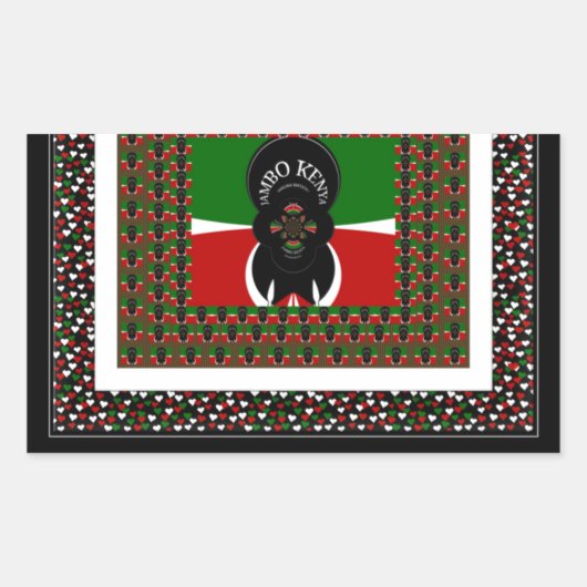Sticker Rectangulaire Bienvenue sur Magical Kenya : Hakuna Matata (Devant)
