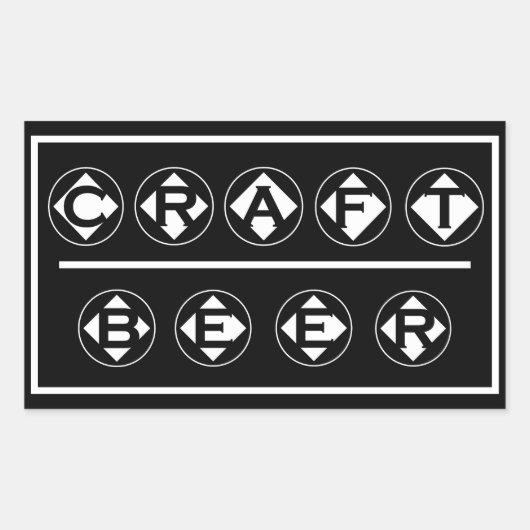 Sticker Rectangulaire BIÈRE D'ARTISANAT - Cercles de diamant (Devant)
