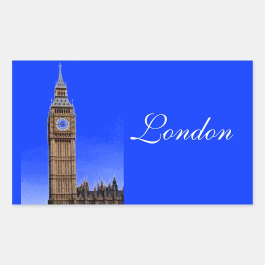 Sticker Rectangulaire Big Ben - Londres (Devant)