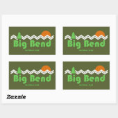 Sticker Rectangulaire Big Bend National Park Retro (Feuille)