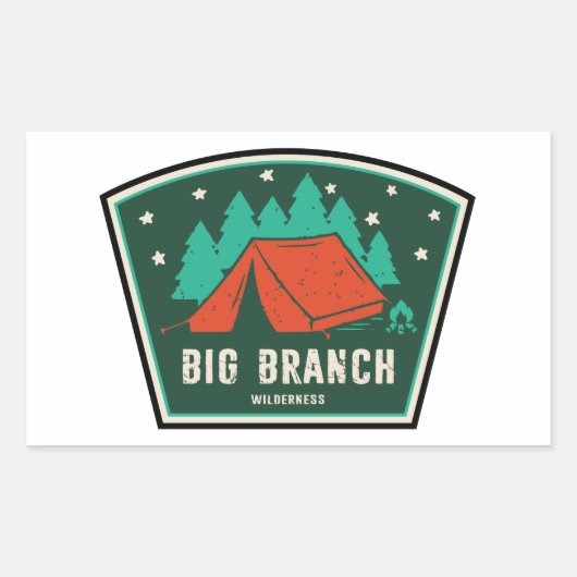 Sticker Rectangulaire Big Branch Wilderness Vermont Camping (Devant)