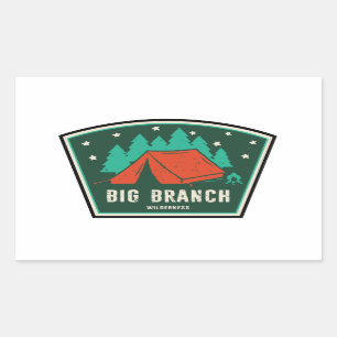 Sticker Rectangulaire Big Branch Wilderness Vermont Camping