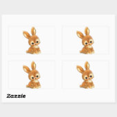 Sticker Rectangulaire Big Eyed Bunny (Feuille)