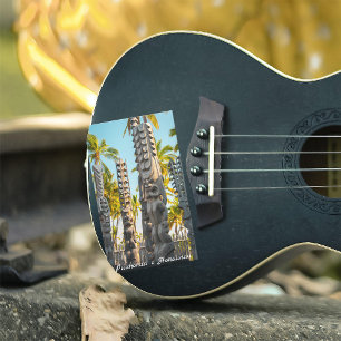 Sticker Rectangulaire Big Island Hawaii Pu'uhonua o Honaunau Palms Tiki