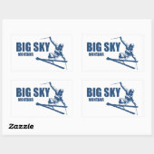 Sticker Rectangulaire Big Sky Resort Montana Skier (Feuille)