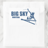 Sticker Rectangulaire Big Sky Resort Montana Skier (Sac)