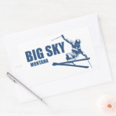 Sticker Rectangulaire Big Sky Resort Montana Skier (Enveloppe)