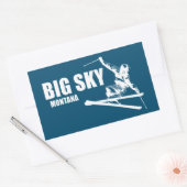 Sticker Rectangulaire Big Sky Resort Montana Skier (Enveloppe)