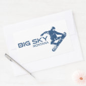 Sticker Rectangulaire Big Sky Resort Montana Snowboardeur (Enveloppe)